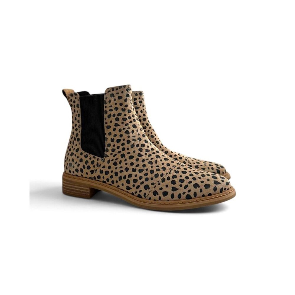 Toms Charli Desert Tan Cheetah Chelsea Pull On Boots, NWT! Size 11